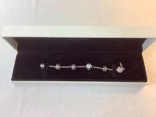Used, PANDORA S925 ALE five clip bracelet 18cm with 5 clip charms for sale  KETTERING