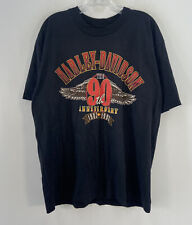 Camiseta masculina gráfica vintage EUA 1992 Harley Davidson preta 90º aniversário tamanho G, usado comprar usado  Enviando para Brazil
