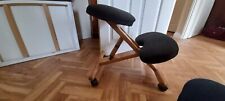 Wooden Kneeling Ergonomic Chair Orthopaedic Posture Stool Frame Black Seat gc for sale  Shipping to Ireland