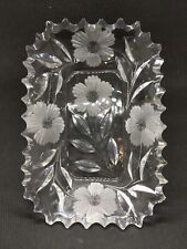 Vidro de corte brilhante pequena tigela serra dente flor vidro grosso gravado 6,5x4,5 comprar usado  Enviando para Brazil