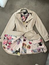 Ted Baker Ladies Double Breasted  Time Trench Mac Coat Size 3 Pinky Tone for sale  Shipping to South Africa