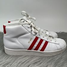 Zapatos de baloncesto Adidas Pro modelo para hombre talla 10.5 blancos rojos 3 rayas segunda mano  Embacar hacia Argentina
