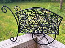 Vintage Wrought Iron Display Planter Cart Buggy Stand Basket for sale  Shipping to South Africa