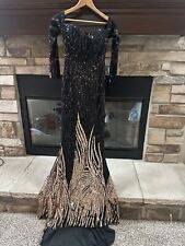 Women’s Miss Ord Size Small Gown Sequins Off Shoulder Mermaid Dress Ballroom for sale  Shipping to South Africa