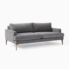 blue couch velvet west elm for sale  Mahopac