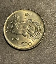 500 lire argento 1861 1961 unità d'Italia usato  Venaria Reale