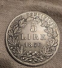 5 lire 1870 pontificio usato  Alfonsine