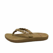 Sandálias femininas de couro Sanuk Cosmic Yoga Joy Braid LX bronzeado 1126873 comprar usado  Enviando para Brazil