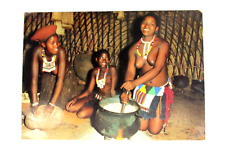 Young Topless  ZULULAND Girls South Africa Vtg Postcard w/ Stamps & Note for sale  Shipping to South Africa