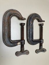 Vintage pair of LION No. 403A light service clamps, 3" G clamps for sale  Shipping to South Africa