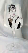 Audrey Hepburn Hand Painted Wine Glass Breakfast at Tiffany's Holly Golightly 9" for sale  Shipping to South Africa