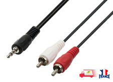 Câble adaptateur audio Jack 3,5 mm stéréo mâle vers 2x RCA mâles 1 m noir comprar usado  Enviando para Brazil