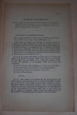 Document décret 1909 d'occasion  Lille-