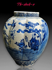 Usado, DELFT VASE POTICHE FAIENCE XVIIIEME BLEU BLANC CHINOISERIES GINGER JAR 18TH comprar usado  Enviando para Brazil