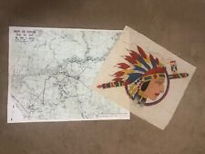 1966 Owasippe Boy Scout Camp Map and Indian Print on Fabric, used for sale  Shipping to South Africa