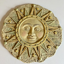 Spoontiques Resin Sun or Moon & Stars Stepping Stone Wall Hanging 10 in Diameter, used for sale  Shipping to South Africa