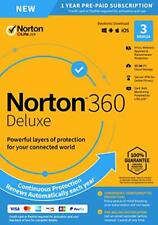 Norton 360 Deluxe 2022 3 dispositivi 3 PC 1 anno PC MAC Internet Security 2021 usato  Roma