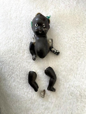 Usado, Boneca bebê americana antiga articulada 4” bisque porcelana preta REPARO DE CABELO COLORIDO comprar usado  Enviando para Brazil