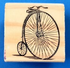 Velocipede Penny Farthing Antique Bike Rubber Stamp Bicycle Vtg Retro RARE segunda mano  Embacar hacia Mexico