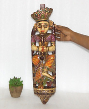 Tarjetas de juego vintage de madera Rajasthan dama un instrumento musical estatua colgante segunda mano  Embacar hacia Mexico