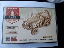 ARMY JEEP Military MA MB CJ 2/3/5/7 Willys Wood Model Kit ROKR 3D Puzzle Toy DIY for sale  Shipping to South Africa
