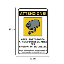 Adesivo videosorveglianza area usato  Italia