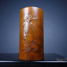 Vaso de escova de madeira natural 14 cm porcelana buxo homem velho comprar usado  Enviando para Brazil