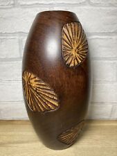 Carved wooden vase for sale  PETERBOROUGH