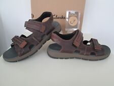 CLARKS BRIXBY SHORE TRAIL MENS BROWN GRAIN LEATHER SANDALS UK SIZE 11 (G)  EU 46 for sale  Shipping to South Africa
