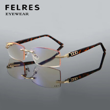 Óculos de leitura masculinos de luxo sem aro anti luz azul moda retrô novos comprar usado  Enviando para Brazil