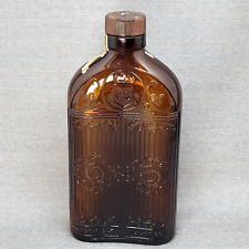 Botella de licor de whisky vintage de vidrio ámbar cerrado de 12 oz Hiram Walker & Sons Limited segunda mano  Embacar hacia Argentina