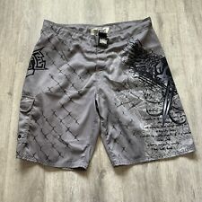 Usado, Shorts de tabuleiro MMA Elite XL preto asas de caveira gaiola de natação cordões de luta comprar usado  Enviando para Brazil
