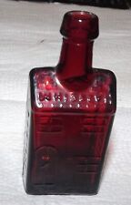 Garrafa de vidro Wheaton Ruby vermelha casa de uísque garrafa de 3" comprar usado  Enviando para Brazil