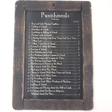 Wall Art - Farmhouse Rustic - Punishment List Circa 1915 Chalkboard 10"x14" for sale  Shipping to South Africa