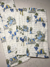 Lote vintage 11 painéis de cortina de cozinha 1960-70 frutas legumes vinho floral azul comprar usado  Enviando para Brazil