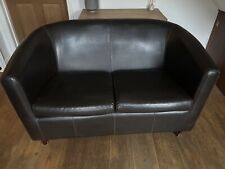 dark leather sofa brown for sale  MAIDENHEAD