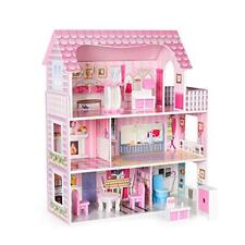 ROBUD Wooden Dollhouse with Furniture Pretend Play Doll House Toys for Kids G..., used for sale  Shipping to United Kingdom