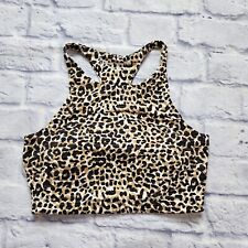 Outdoor Voices Move Free Crop Top Sports Bra Tech Sweat Racerback Sz S Leopard  for sale  Shipping to South Africa
