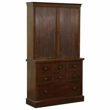 VERY RARE VICTORIAN TAMBOUR DOOR CUPBOARD BOOKCASE ON BANK CHEST OF DRAWERS for sale  Shipping to South Africa