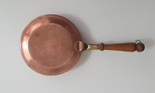 Vintage Minature Copper Bed Warming Pan 13cm Diameter Wooden Handle Hanging Hook for sale  Shipping to South Africa