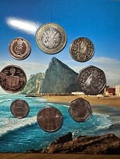 Monedas de Gibraltar 2023 coronación Carlos III 1p 2p 5p 10p 20 50p £1 £2 £5 BUNC, usado segunda mano  Embacar hacia Argentina