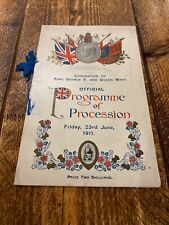 1911 programme procession for sale  DUNSTABLE