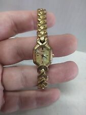 Used, Vintage PULSAR Womens Watch Gold Tone Hexagonal Case V400-6140 MOP Dial for sale  Shipping to South Africa