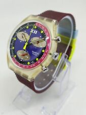 Reloj vintage 1992 Swatch Chrono SCK101 ""Blue Chip"" 37 mm hecho en Suiza nuevo de lote antiguo segunda mano  Embacar hacia Argentina
