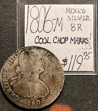 1806 Mo México 8 Reales Carolus IIII Moneda Mundial de Plata (Marcas Cool Chop). ENN segunda mano  Embacar hacia Argentina