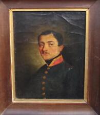 French Second Empire Antique Military Portrait Oil Painting of a Gentleman 1850 for sale  Shipping to Canada