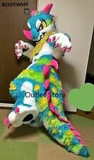 Fursuit Long Fur Dragon Mascot Costume Cosplay Party Advertising Carnival for sale  Shipping to South Africa