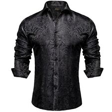 Camisas sociais masculinas de seda paisley manga longa smoking camisa social roupas masculinas comprar usado  Enviando para Brazil