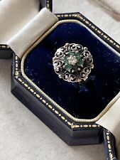 Antique gold emerald usato  Torino