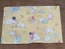 VTG Finlayson Muumi Moomin Pillow Case Cover Baby Fabric Fairy Kei Kawaii Yellow myynnissä  Suomi